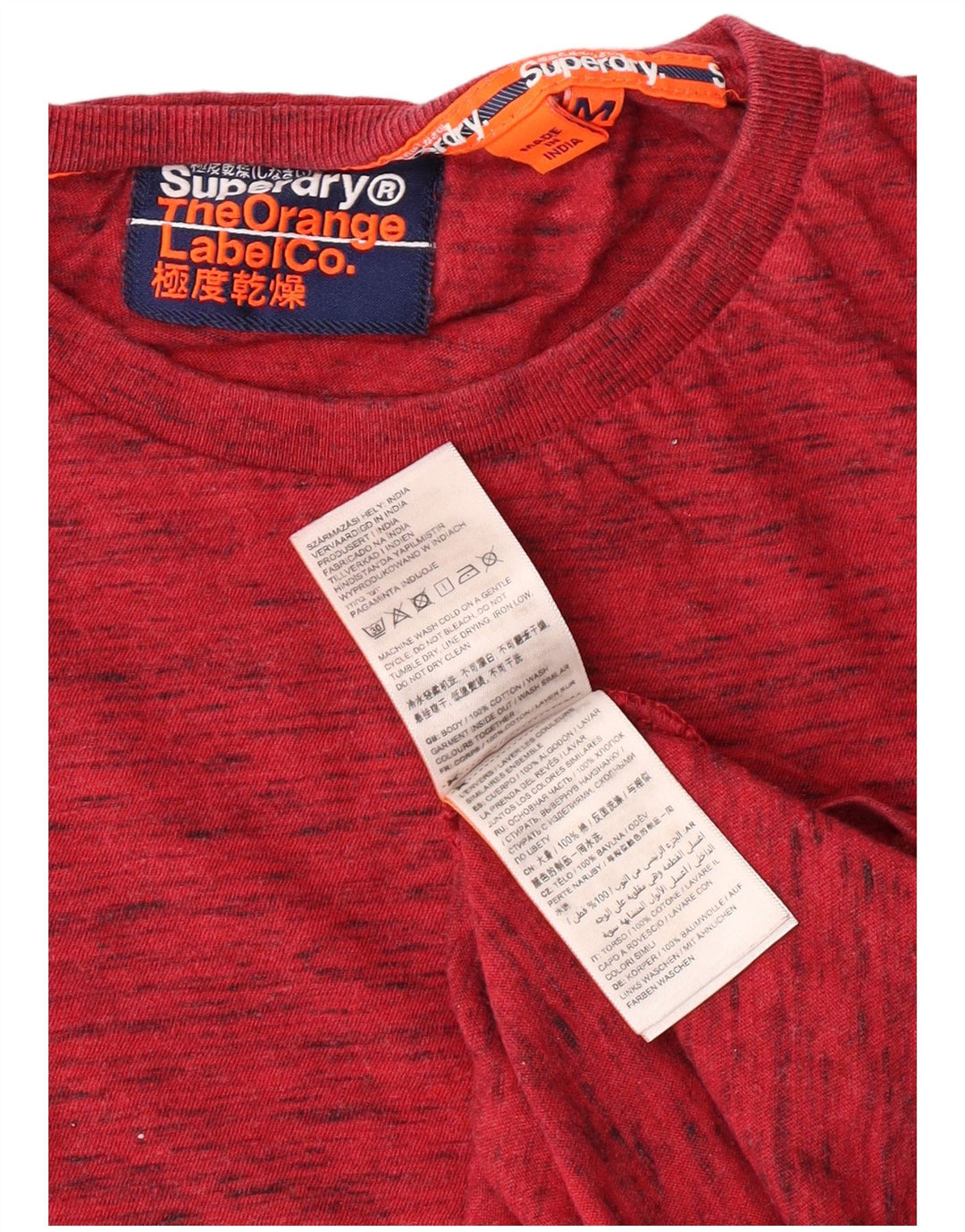 T-shirt męski Superdry, bawełniany, średni, czerwony, w cętki