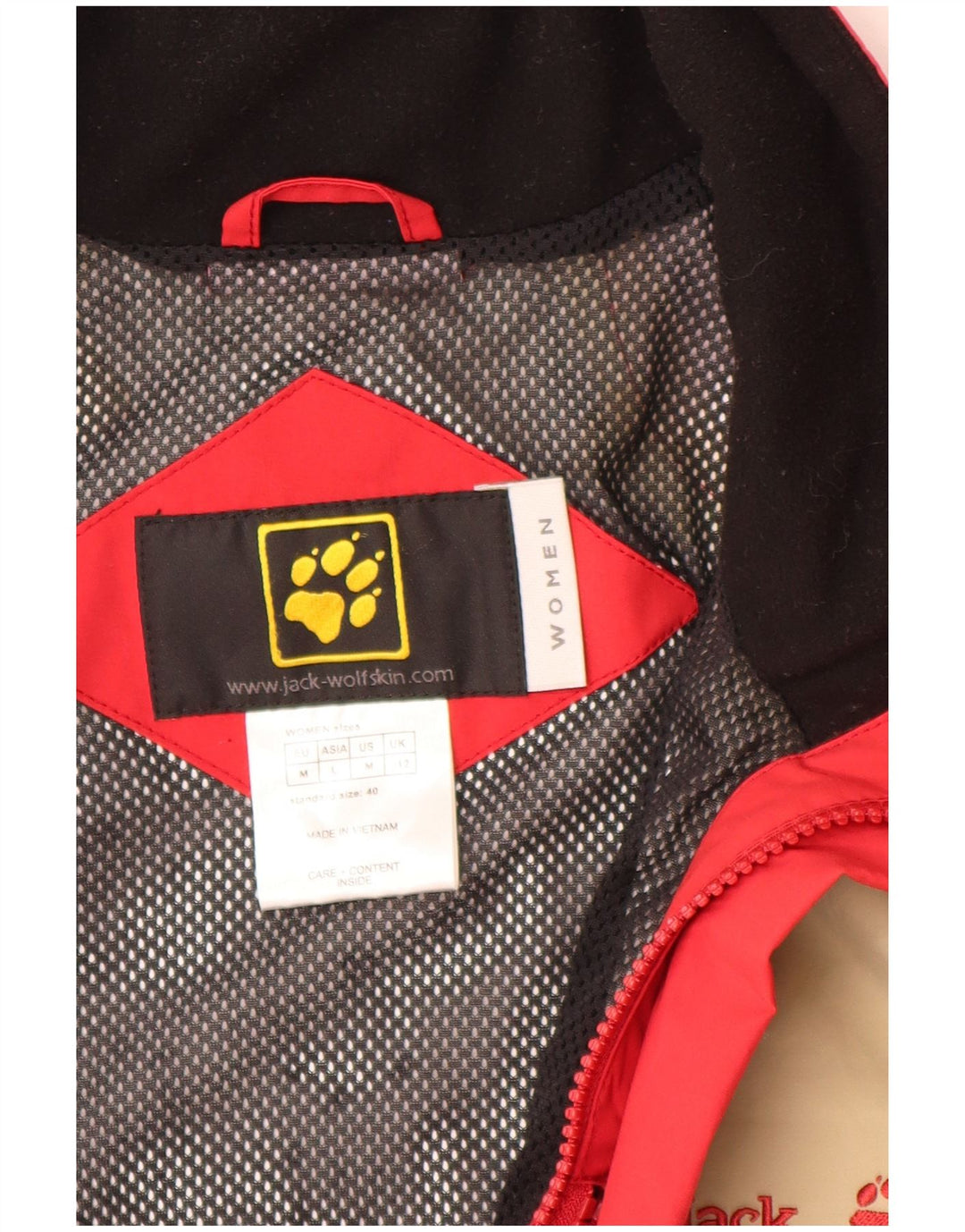 Damska kurtka przeciwdeszczowa Jack Wolfskin o luźnym kroju UK 12 w kolorze średniej czerwieni