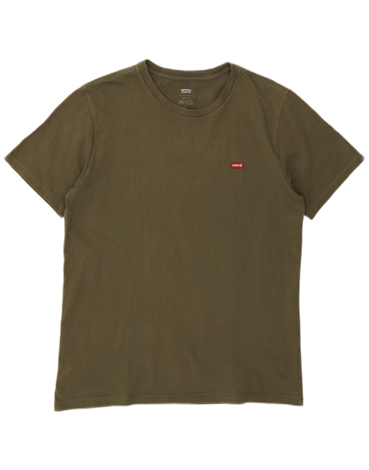 Męski T-shirt z grafiką Levi's, średni khaki