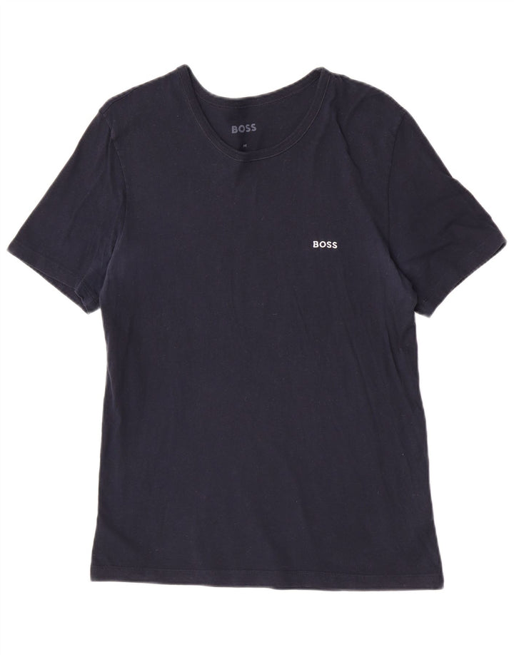T-shirt męski Hugo Boss, średni, granatowy, bawełniany