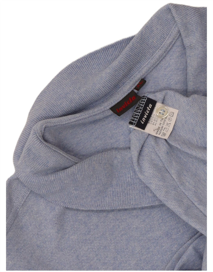 Męska koszulka polo z długim rękawem Invicta XL, niebieska, bawełniana