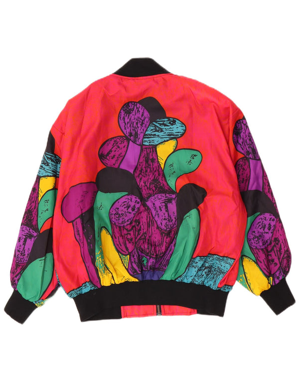 Damska kurtka bomber w stylu vintage w abstrakcyjny wzór IT 46, duża, wielobarwna