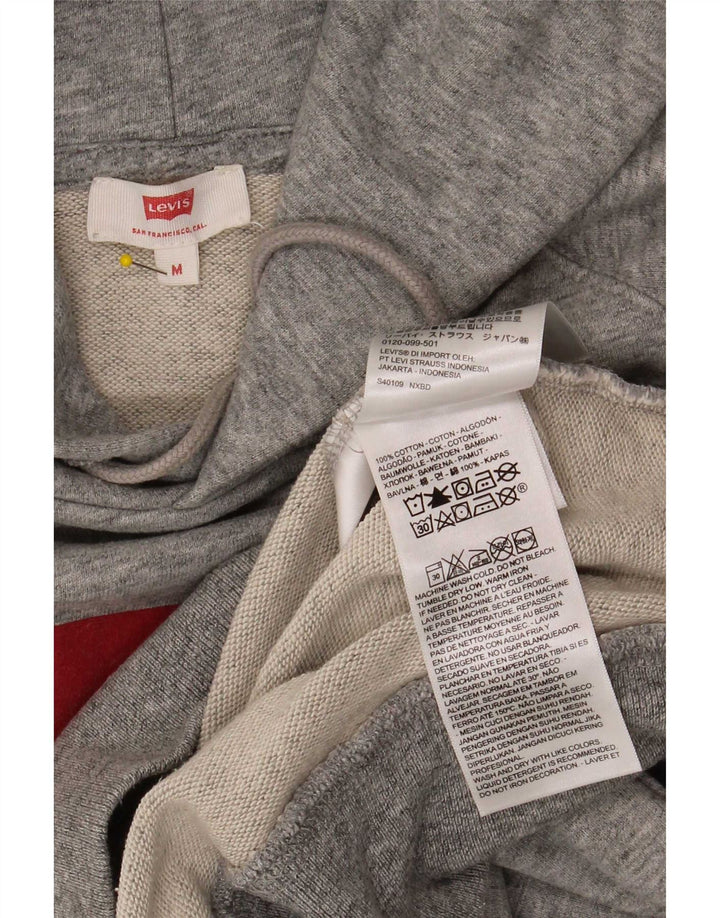 Męski sweter z kapturem i grafiką Levi's, średnioszary, bawełniany w cętki