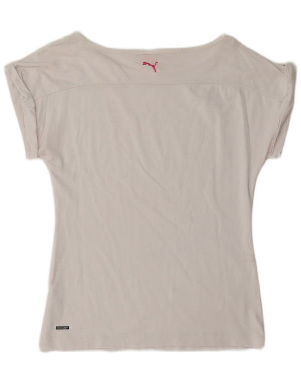 T-shirt damski Puma Top UK 12 Średniej białej geometrycznej bawełny