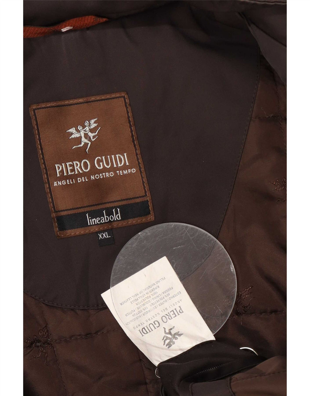 Piero Guidi Męska kurtka wiatrówka UK 44 2XL Brązowa Poliester