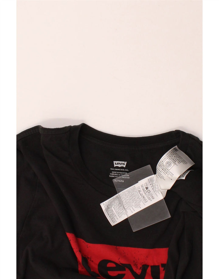 LEVI'S Mens Graphic T-Shirt Top XL Black Cotton Vintage Levi's and Second-Hand Levi's from Messina Hembry 