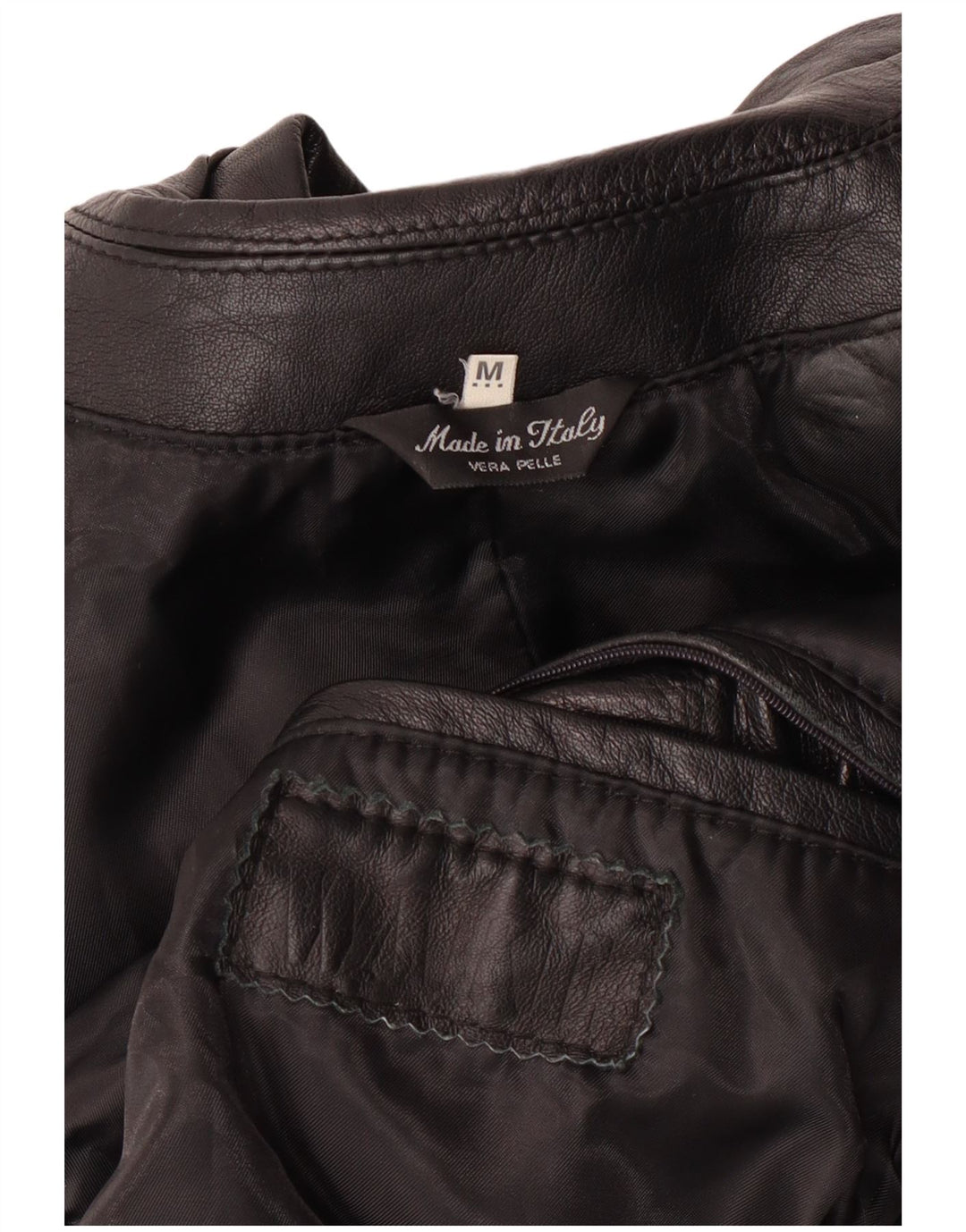 Vintage męska skórzana kurtka UK 38 Średnia czarna skórzana klasyczna