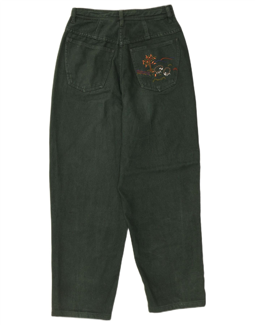 Damskie jeansy z wysokim stanem PETRESSA EU 36 Small W26 L26 Zielona bawełna