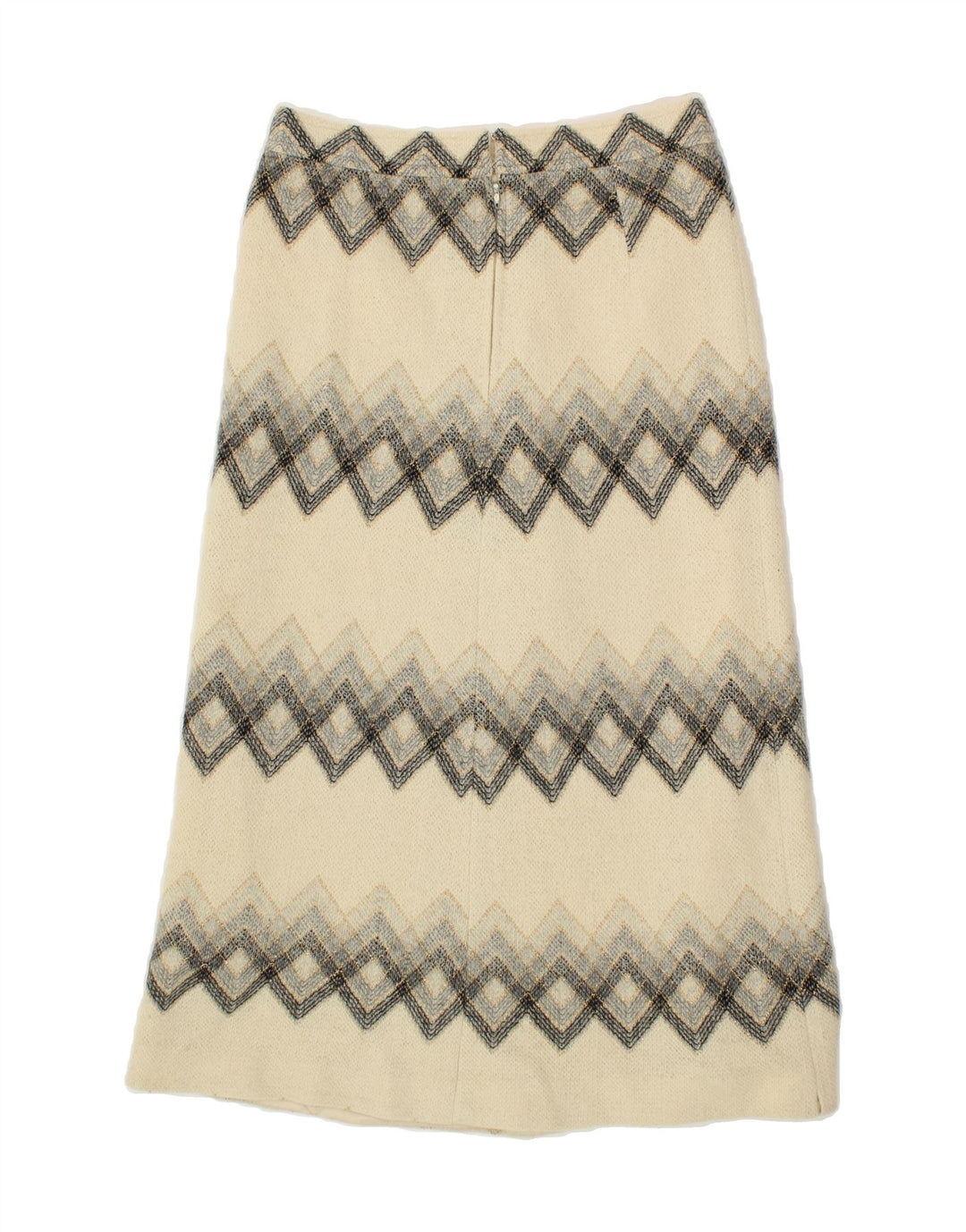 VINTAGE Womens A-Line Skirt W28 Medium  Off White Argyle/Diamond Vintage Vintage and Second-Hand Vintage from Messina Hembry 