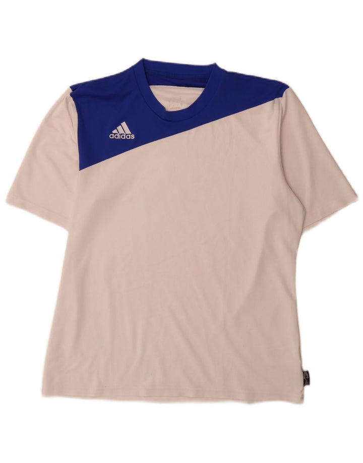 Męska koszulka Adidas Climalite Top z poliestru w kolorze średniej bieli