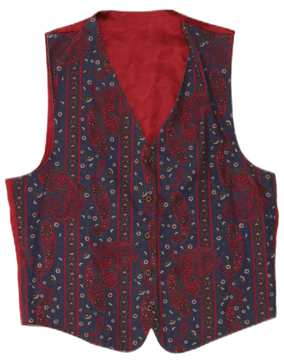 Kamizelka damska VINTAGE UK 14 Średni granatowy paisley