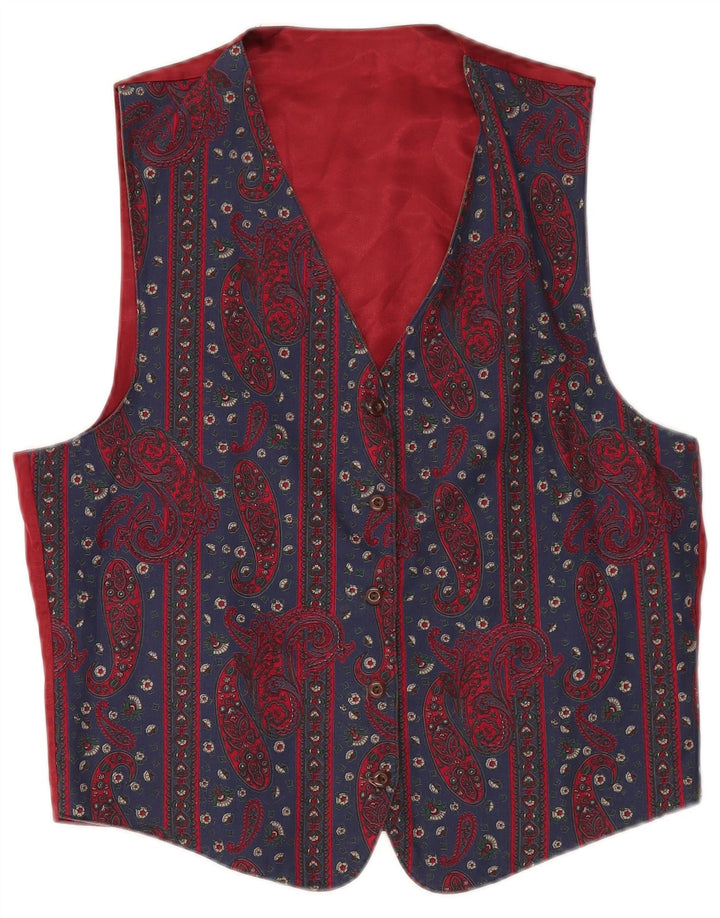 Kamizelka damska VINTAGE UK 14 Średni granatowy paisley