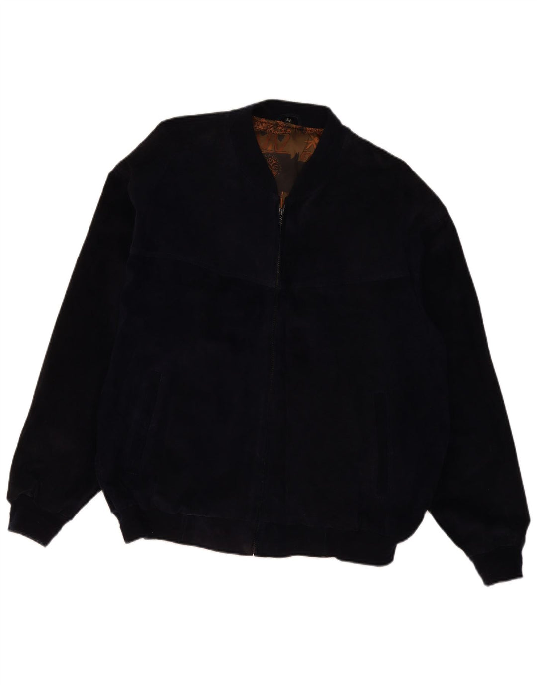 Męska zamszowa kurtka bomberka VINTAGE IT 54 2XL granatowa, skórzana