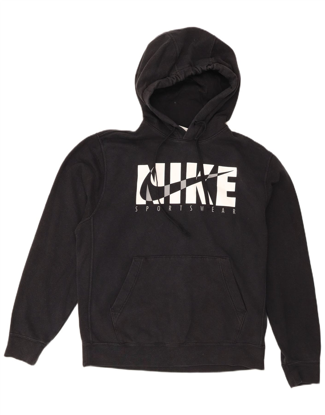 Męski sweter z kapturem Nike z grafiką, średni czarny, bawełniany