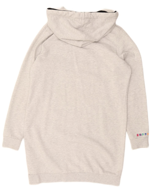 SUPERDRY Damska sukienka z długim rękawem i kapturem UK 14, duży, szary poliester