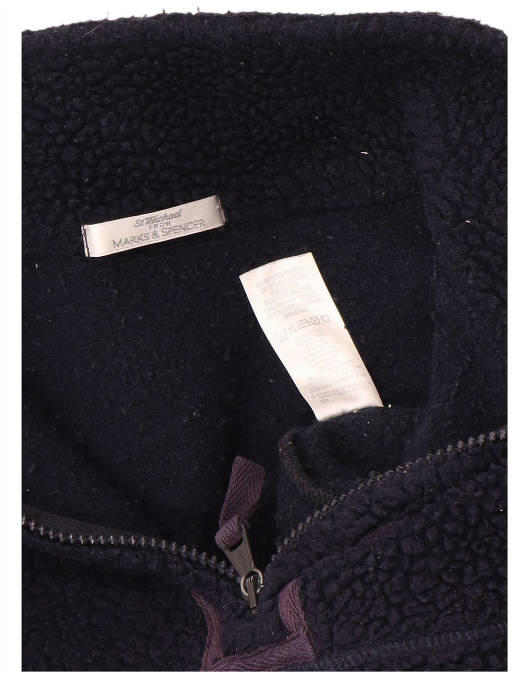 Marks & Spencer Damski sweter oversize polarowy UK 12, średni granatowy