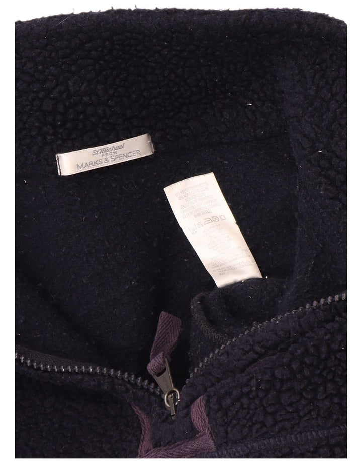 Marks & Spencer Damski sweter oversize polarowy UK 12, średni granatowy