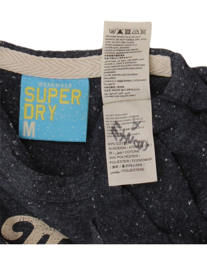 Męska koszulka z grafiką SUPERDRY Top, średnia, granatowa, bawełniana w cętki