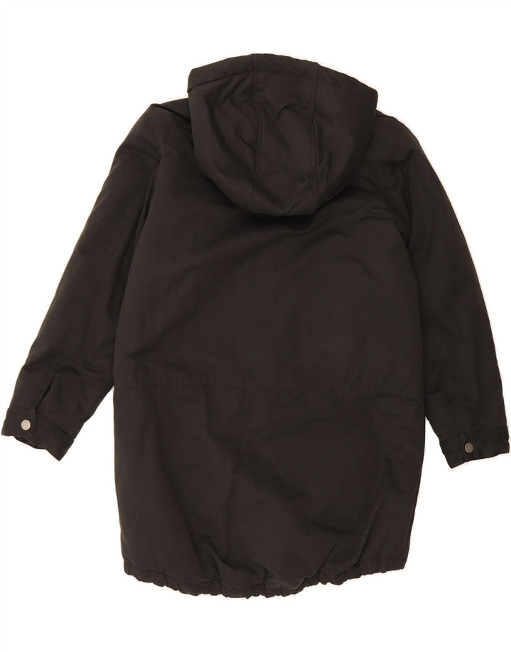 BENETTON Girls Hooded Padded Coat 8-9 Years Large Black Polyester Vintage Benetton and Second-Hand Benetton from Messina Hembry 