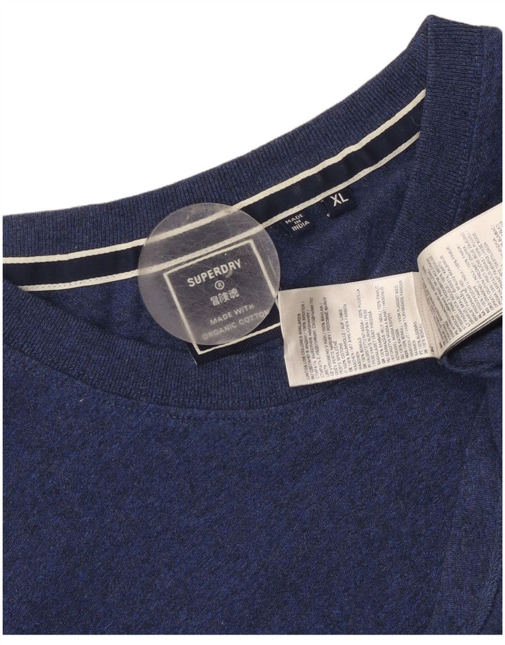 T-shirt męski Superdry, top XL, niebieska, bawełniana