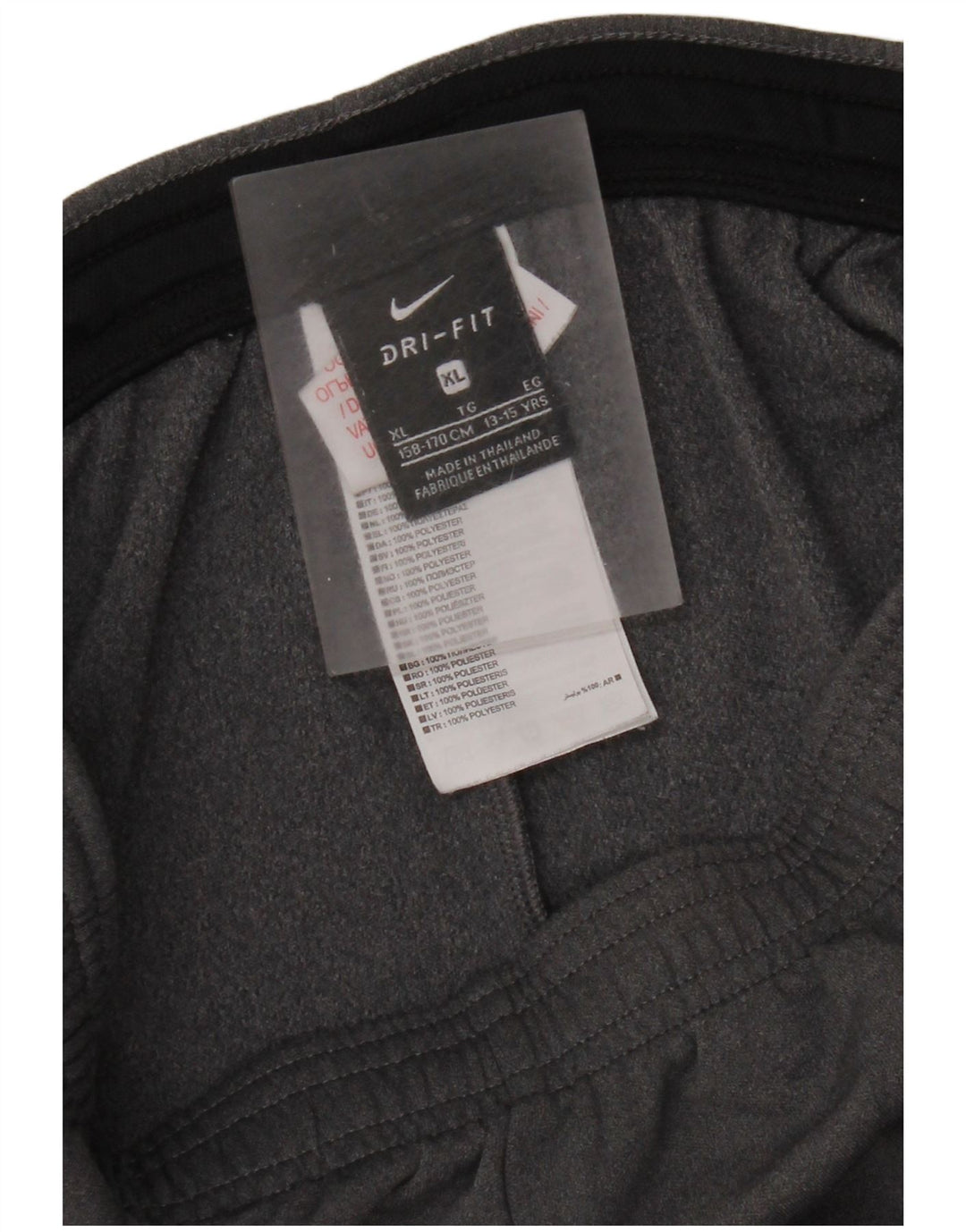 Chłopięce spodnie dresowe Nike Dri Fit 13-14 lat XL, szare, z blokami kolorów