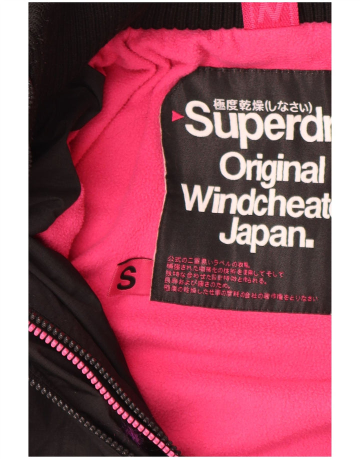 Damska wiatrówka z kapturem Superdry UK 10, mała czarna