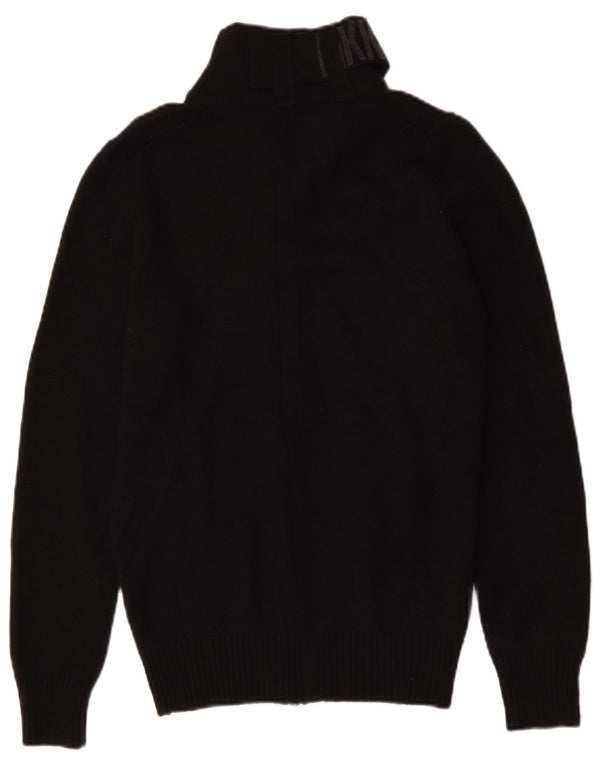 Bikkembergs Męski sweter z grafiką, mały, czarny, wełniany