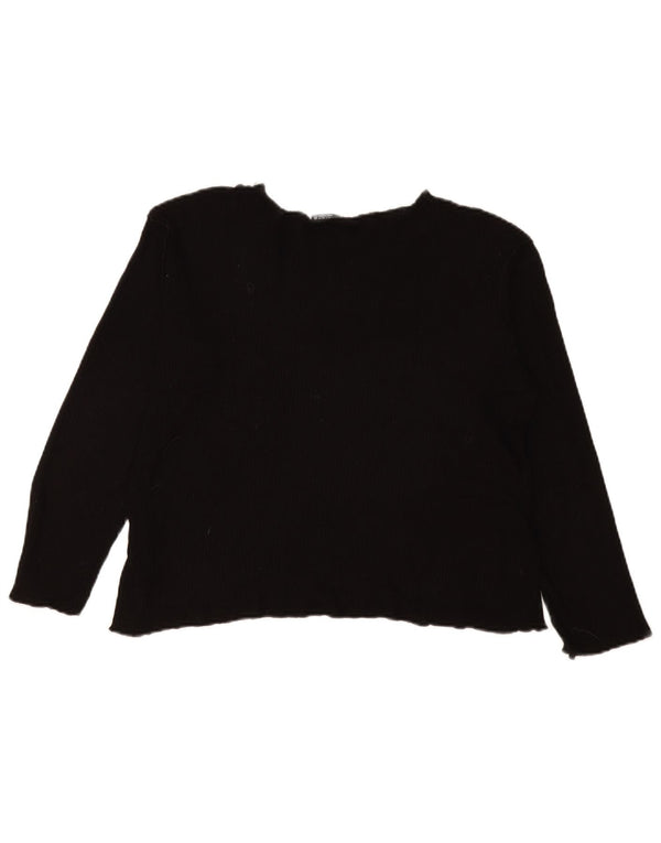 Damski top oversize z długim rękawem Zara UK 10 Small, czarna wiskoza