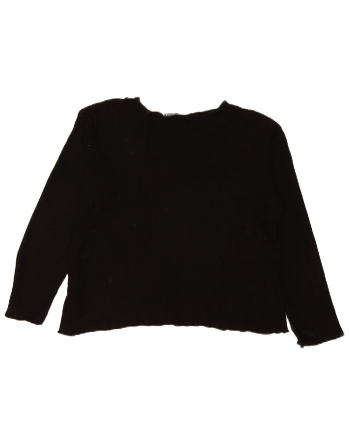 Damski top oversize z długim rękawem Zara UK 10 Small, czarna wiskoza