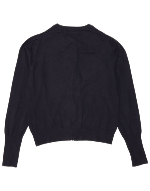 Marks & Spencer Damski sweter typu Crop Cardigan UK 10 Small, granatowy, wiskoza