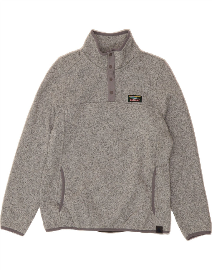 L.L.BEAN Womens Oversized Sweatshirt Jumper UK 10 Small Grey Flecked Vintage L.L.Bean and Second-Hand L.L.Bean from Messina Hembry 