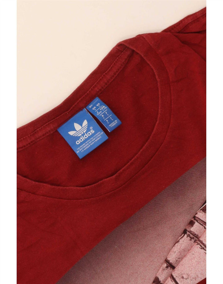 Męska koszulka z grafiką Adidas, duża, czerwona