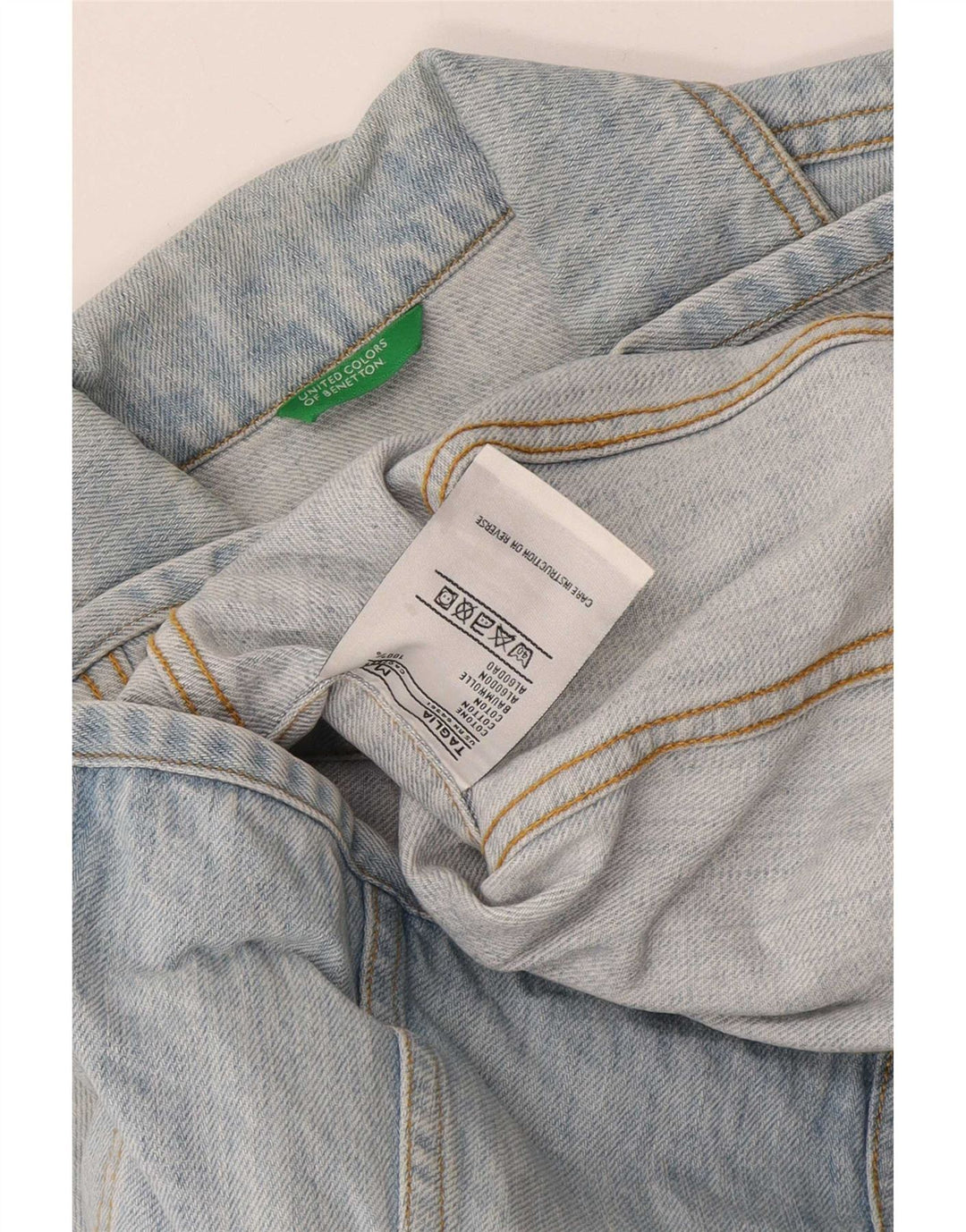 Damska kurtka dżinsowa Benetton UK 14, średnia niebieska, bawełniana