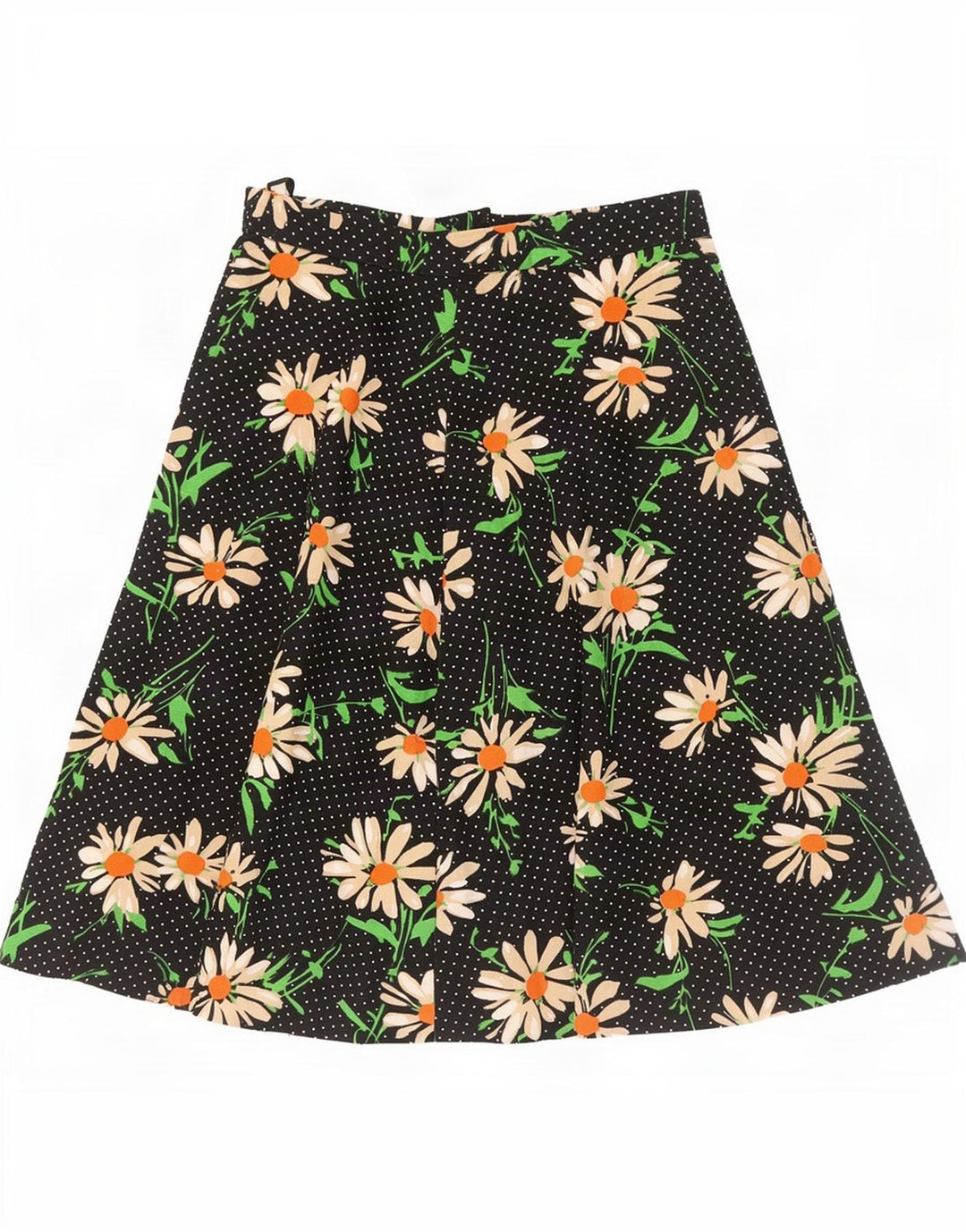 Vintage damska spódnica w kształcie litery A IT 42 Medium W28 Black Floral