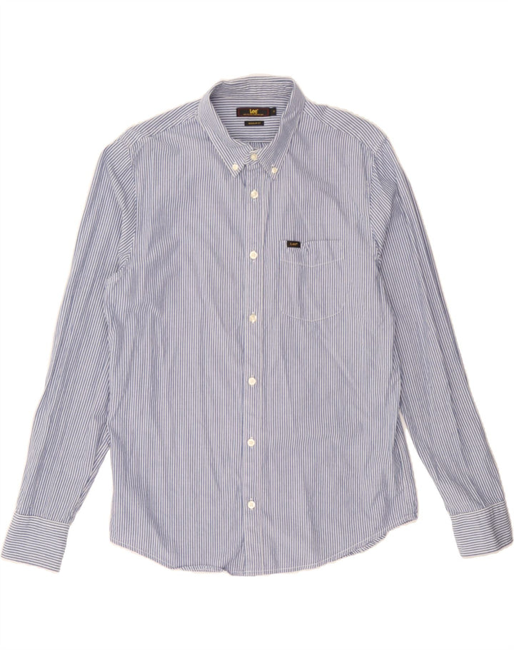 LEE Mens Regular Fit Shirt Medium Blue Pinstripe Cotton Vintage Lee and Second-Hand Lee from Messina Hembry 