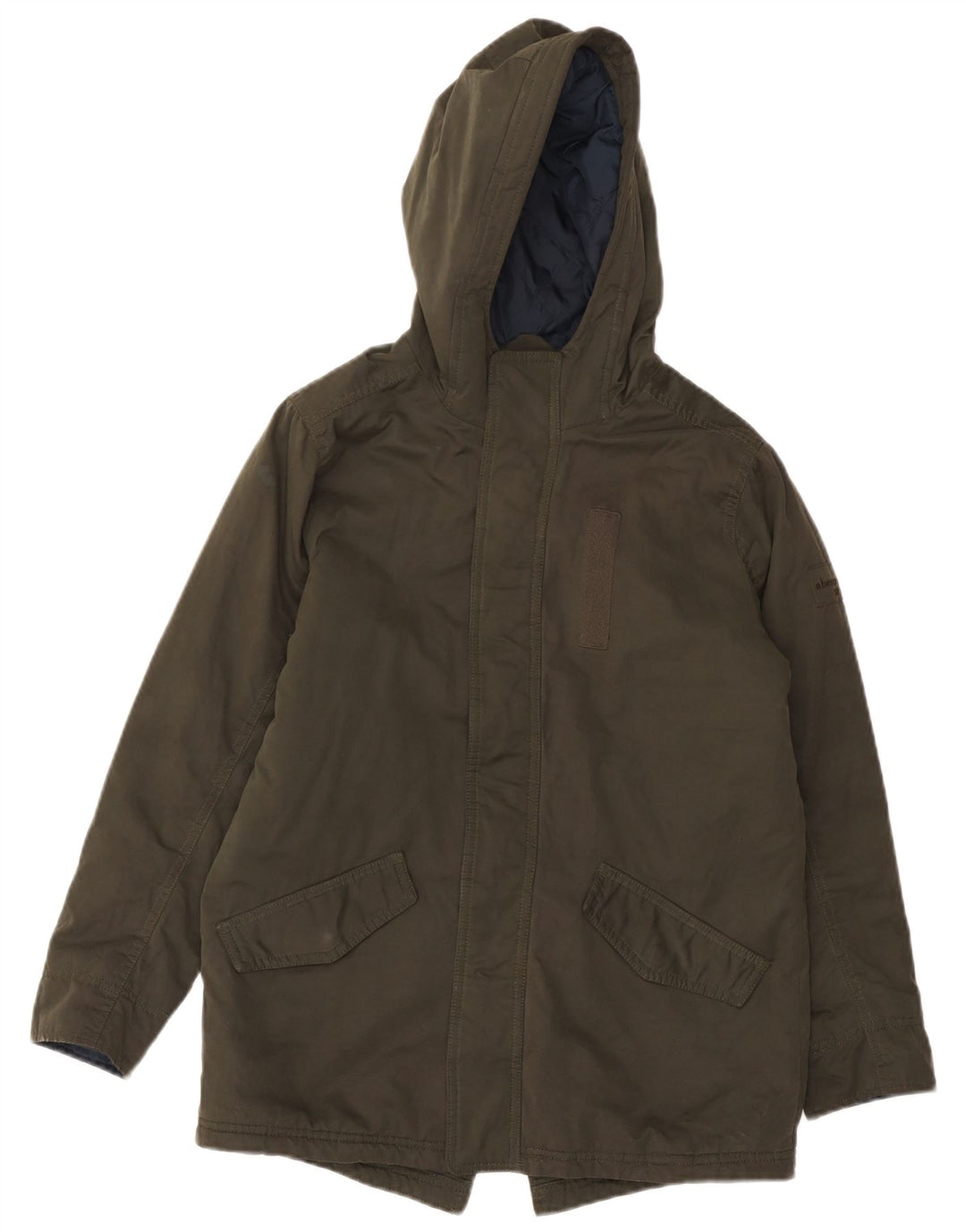 ABERCROMBIE & FITCH Chłopięca kurtka parka z kapturem 13-14 lat Khaki Poliester