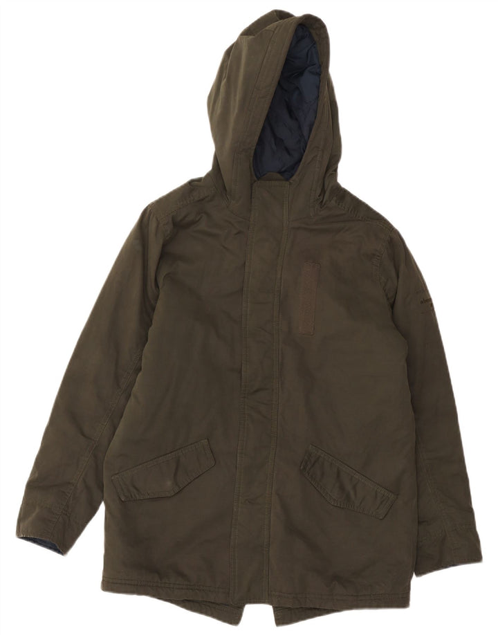 ABERCROMBIE & FITCH Chłopięca kurtka parka z kapturem 13-14 lat Khaki Poliester