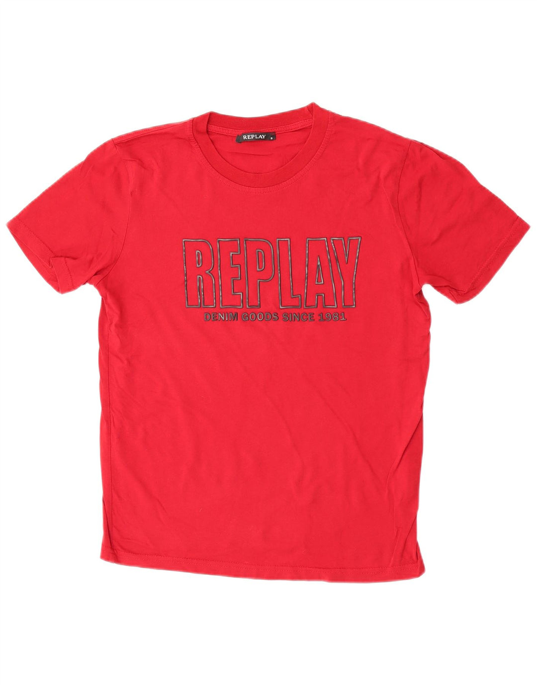 Męski T-shirt z grafiką Replay, mały, czerwony, bawełniany