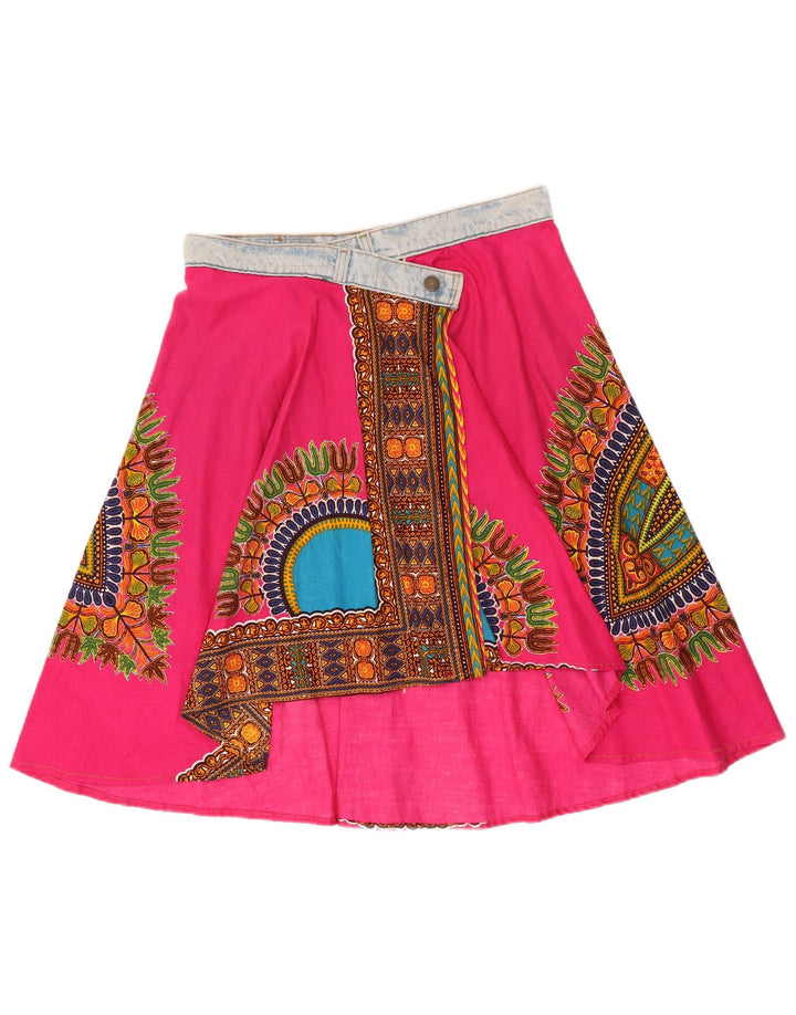 Damska asymetryczna spódnica kopertowa Levi's W32 Duża różowa geometryczna bawełna