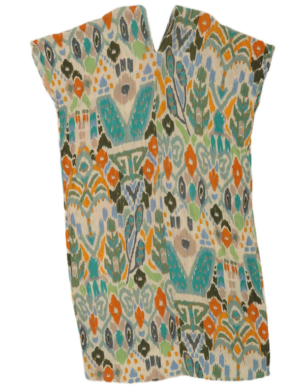 Zara Womens Oversized Kaftan Dress UK 6 XS Multicoloured Geometric Viscose