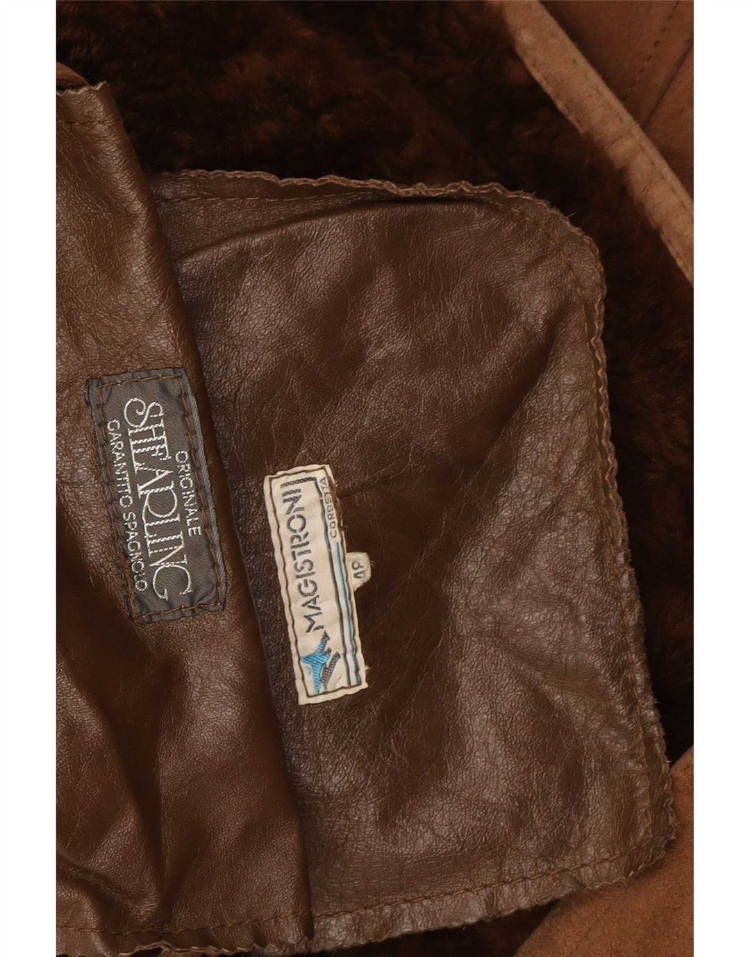 Vintage męska kurtka Shearling IT 48 Średni brązowy Shearling