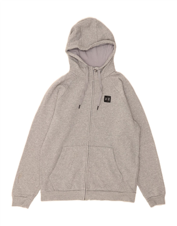 UNDER ARMOUR Mens Hooded Zip Hoodie Sweater Medium Grey Cotton Vintage Under Armour and Second-Hand Under Armour from Messina Hembry 