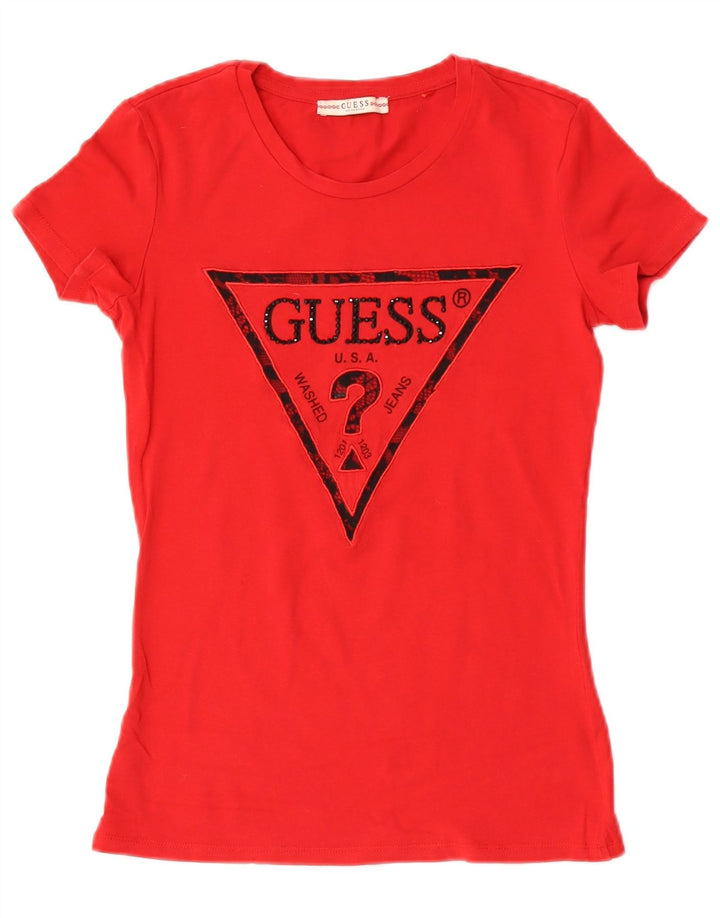Damska koszulka graficzna Guess Top UK 8 Small Red