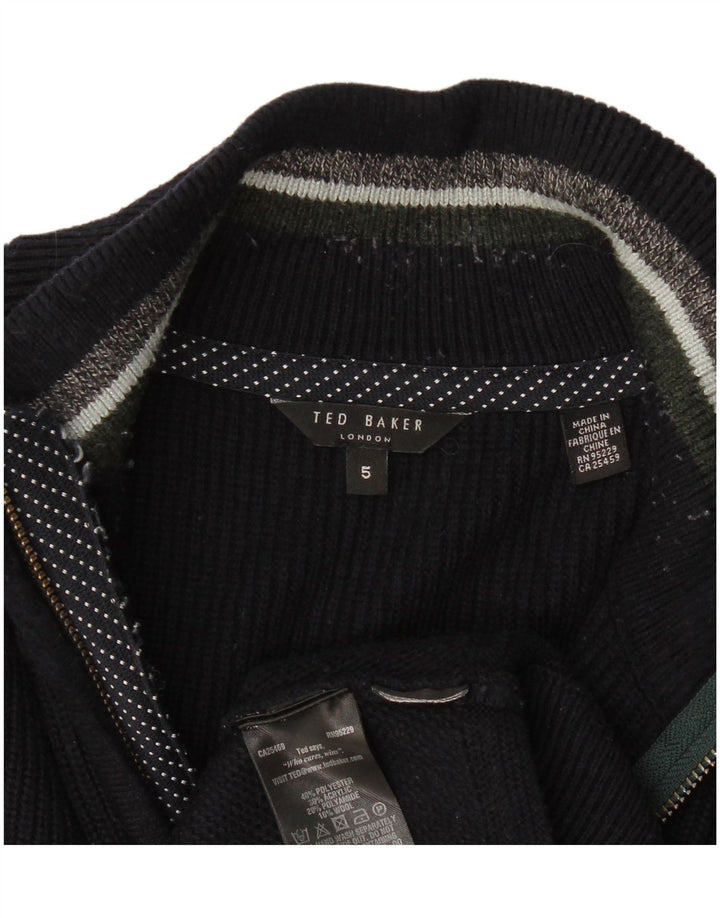 Męski sweter Ted Baker z zamkiem błyskawicznym, rozmiar 5 XL, granatowy, poliester