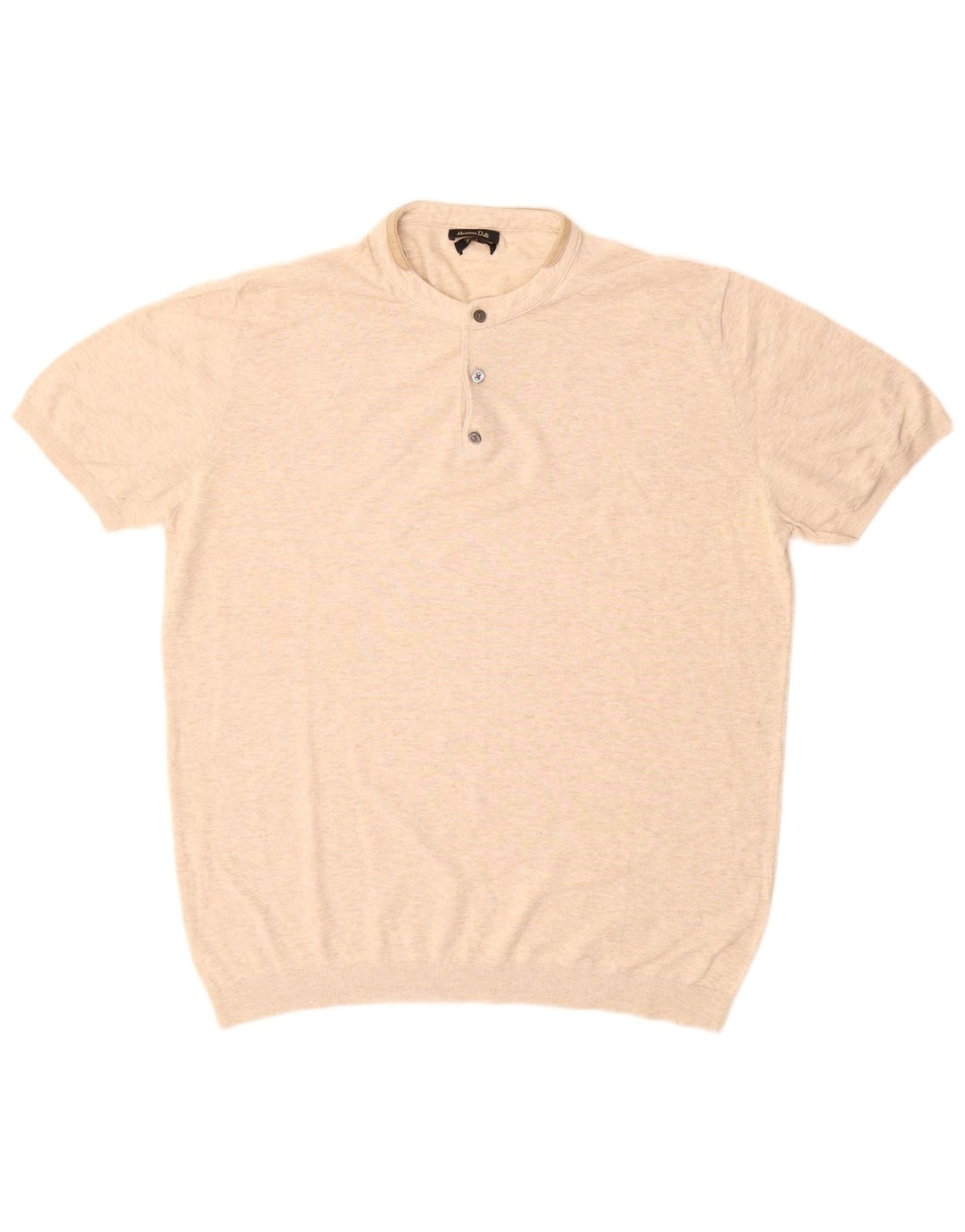 Męska koszulka polo Massimo Dutti, duża, beżowa, bawełniana