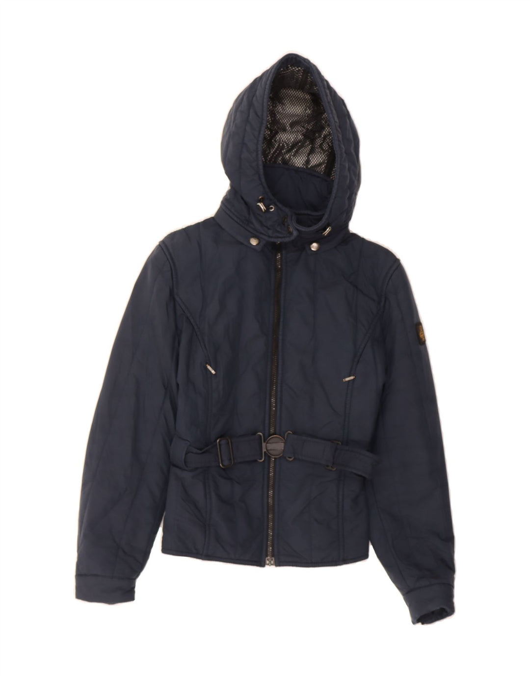 REFRIGIWEAR Womens Hooded Padded Jacket UK 10 Small Navy Blue Polyamide Vintage Refrigiwear and Second-Hand Refrigiwear from Messina Hembry 
