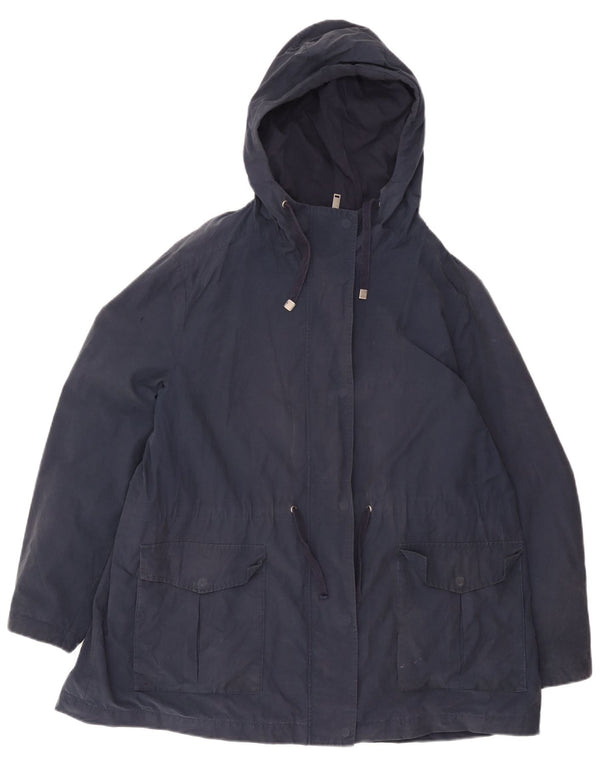 Marks & Spencer Damska kurtka parka z kapturem UK 24 4XL Granatowa, bawełniana