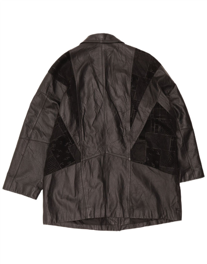 Canda Męski płaszcz skórzany oversize UK 18 XL w kolorze czarnym