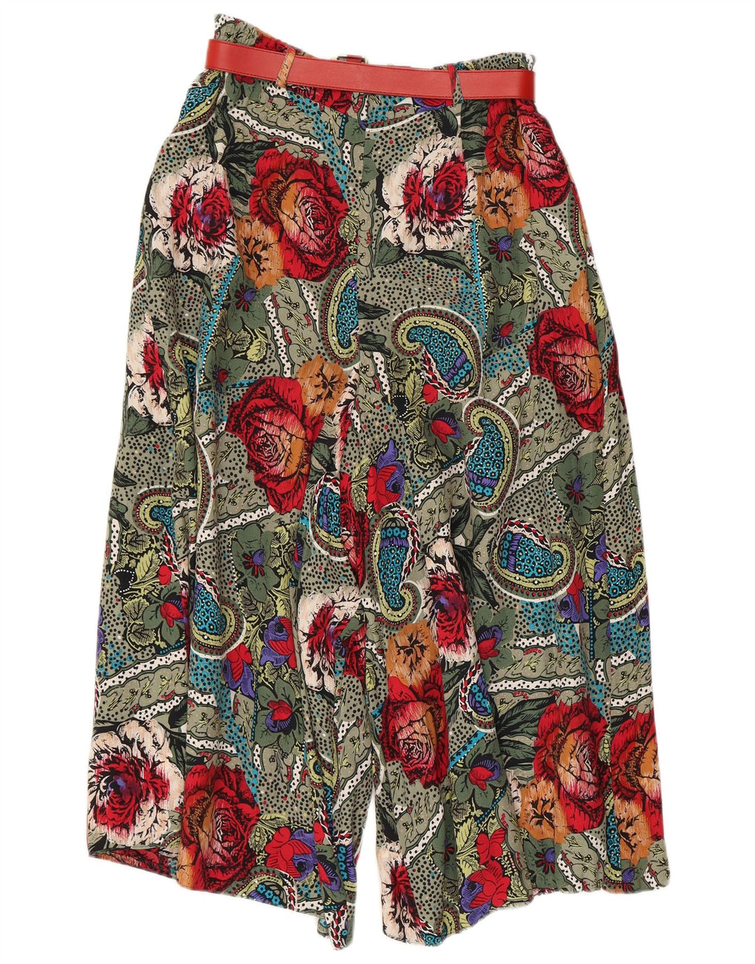 Vintage damskie spodnie haremowe z wysokim stanem EU 38 Medium W26 L19 wielokolorowe