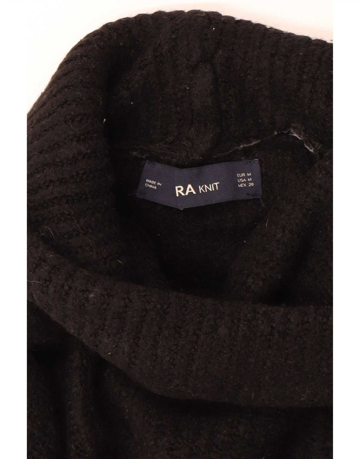 Damski sweter oversize Zara z golfem UK 14, średni czarny